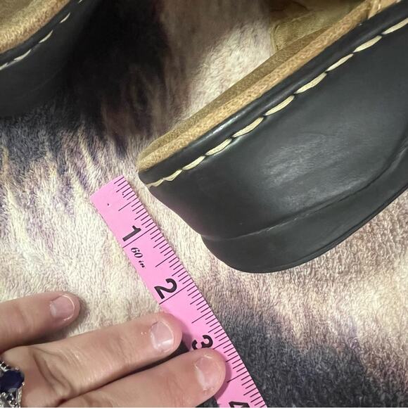 Clarks Double Strap Slide On Leather Sandals Women's Size 8 Tan Brown - Picture 10 of 12